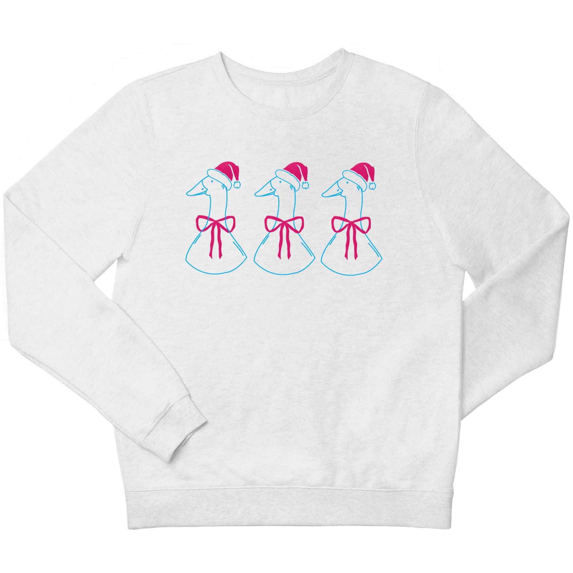 Christmas geese children's white sweater 12-13 Years