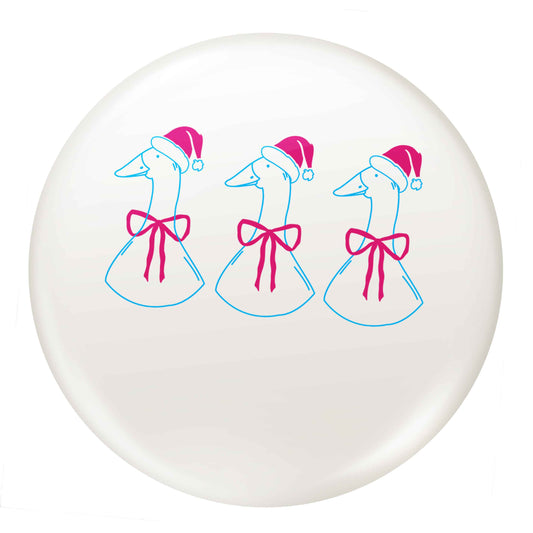 Christmas geese small 25mm Pin badge