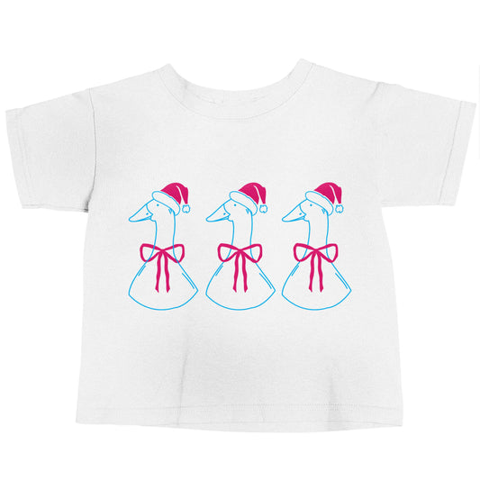 Christmas geese white baby toddler Tshirt 2 Years