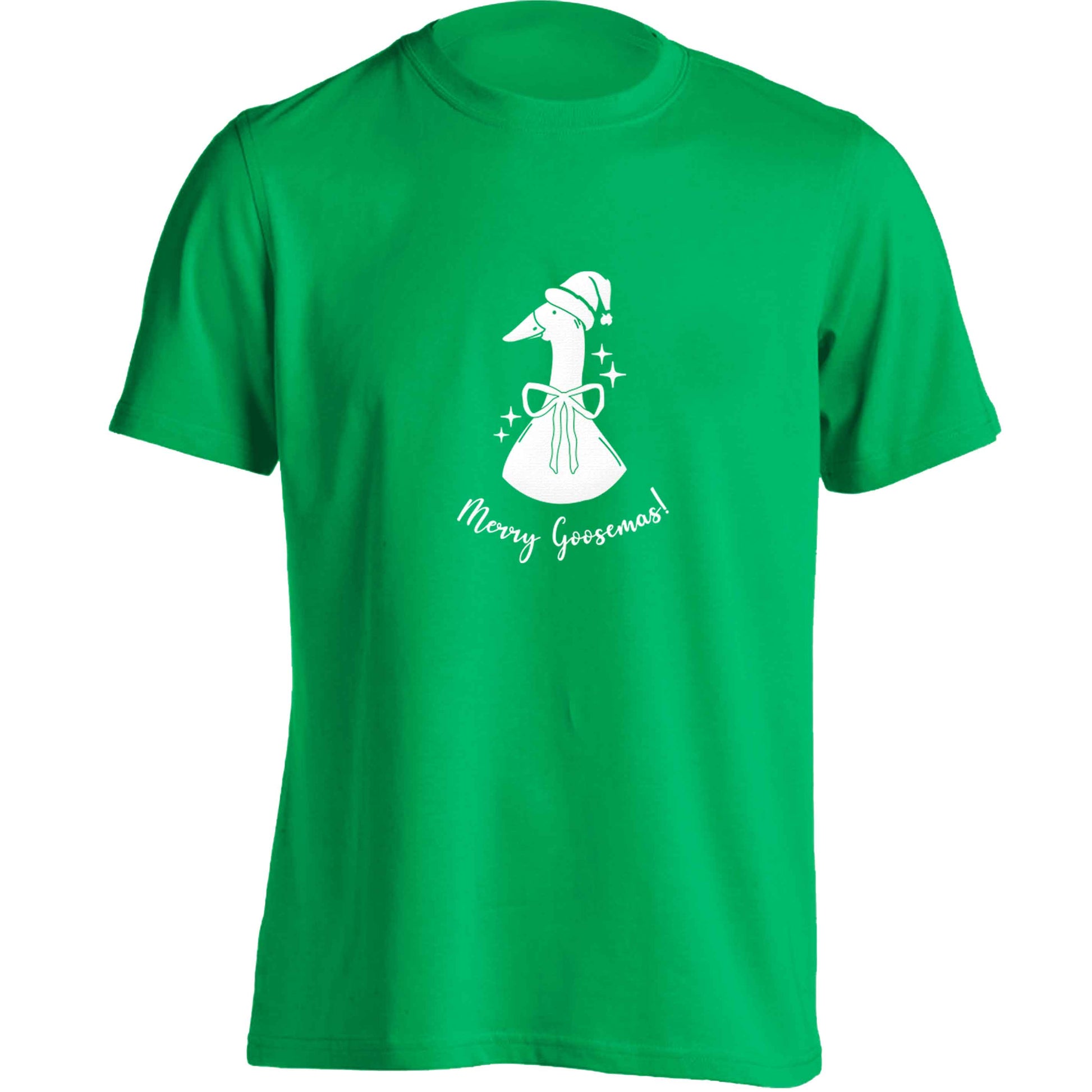 Merry goosemas adults unisex green Tshirt 2XL