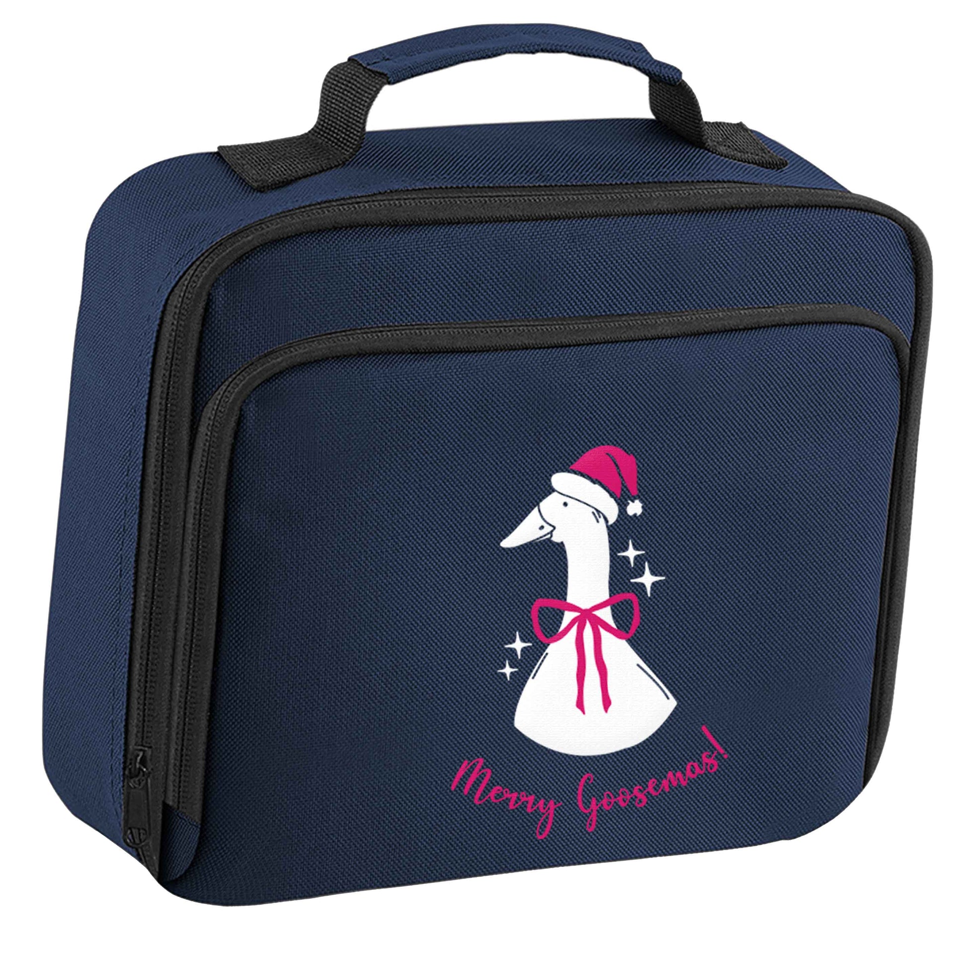 Merry goosemas insulated navy lunch bag cooler