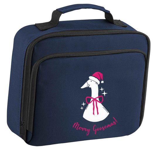 Merry goosemas insulated navy lunch bag cooler