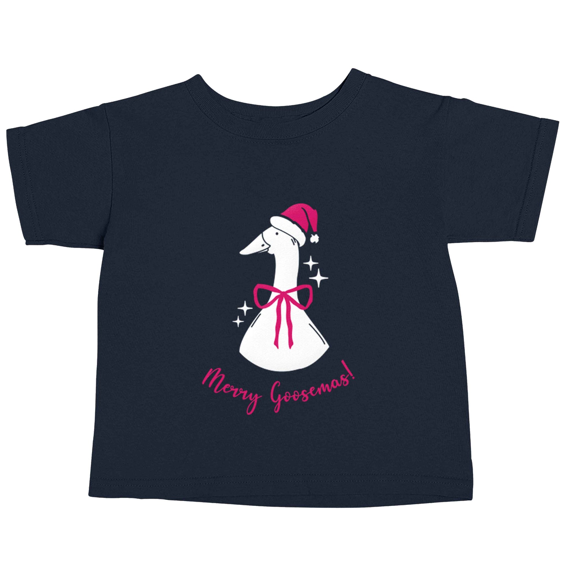 Merry goosemas navy baby toddler Tshirt 2 Years