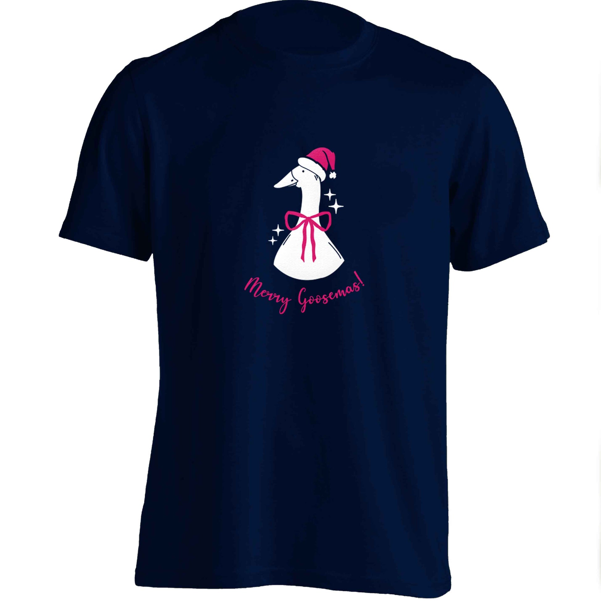 Merry goosemas adults unisex navy Tshirt 2XL