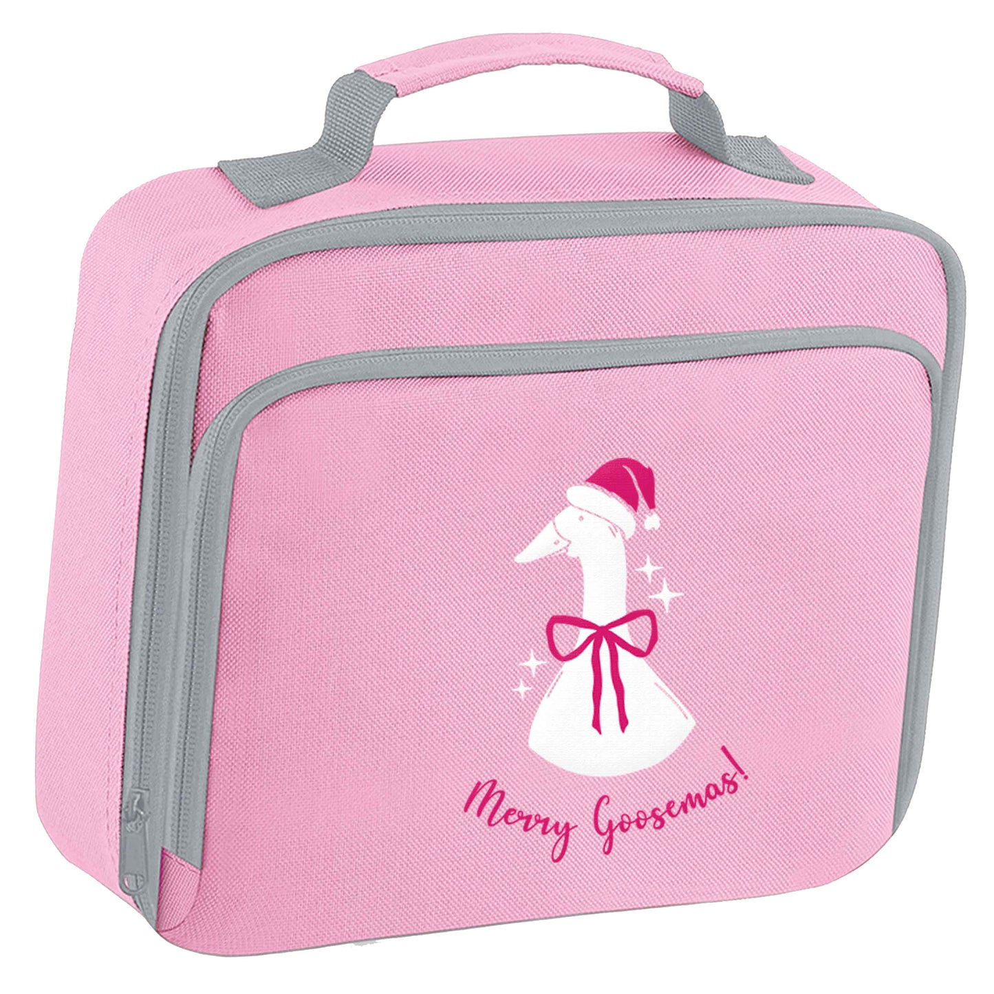 Merry goosemas insulated pink lunch bag cooler