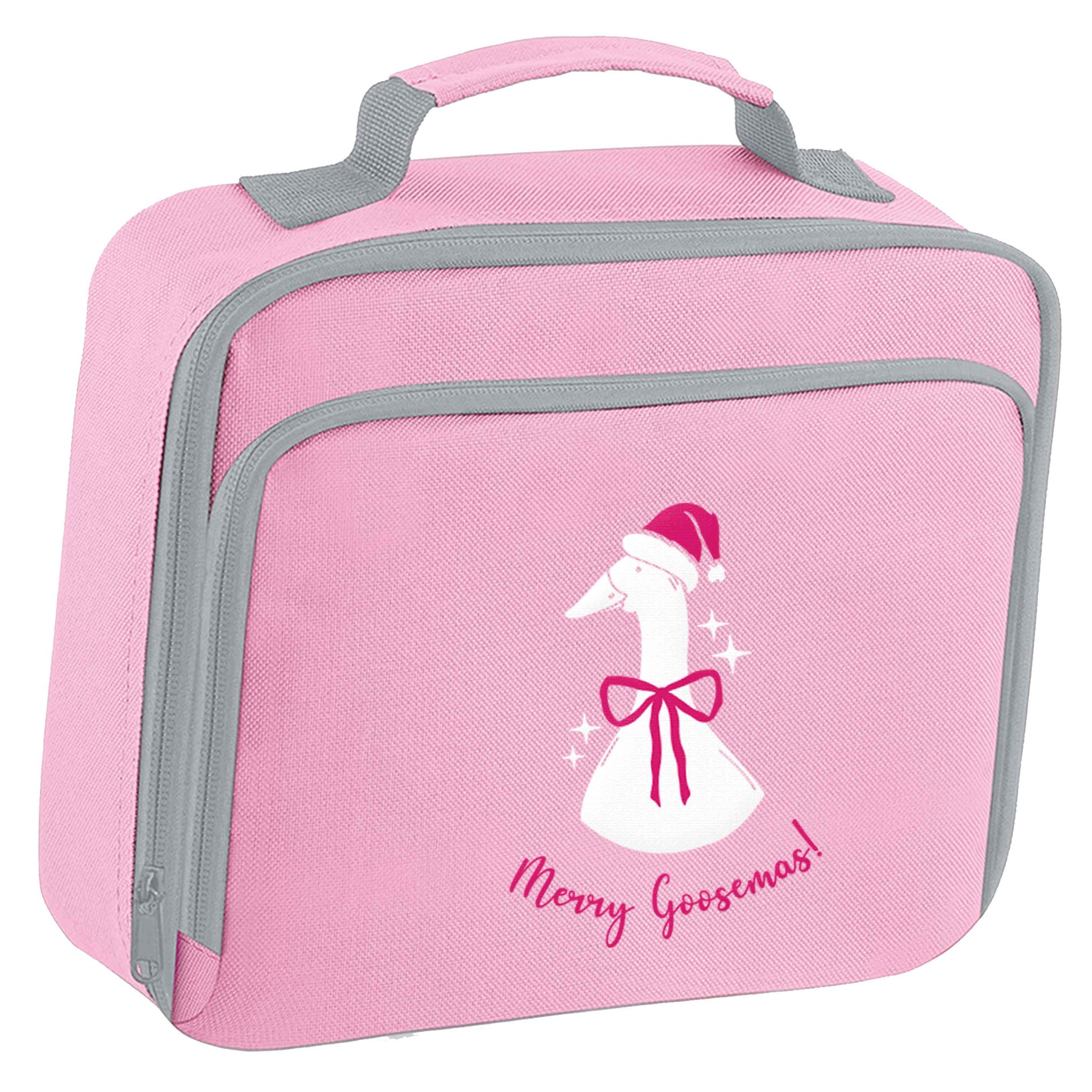Merry goosemas insulated pink lunch bag cooler