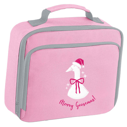 Merry goosemas insulated pink lunch bag cooler