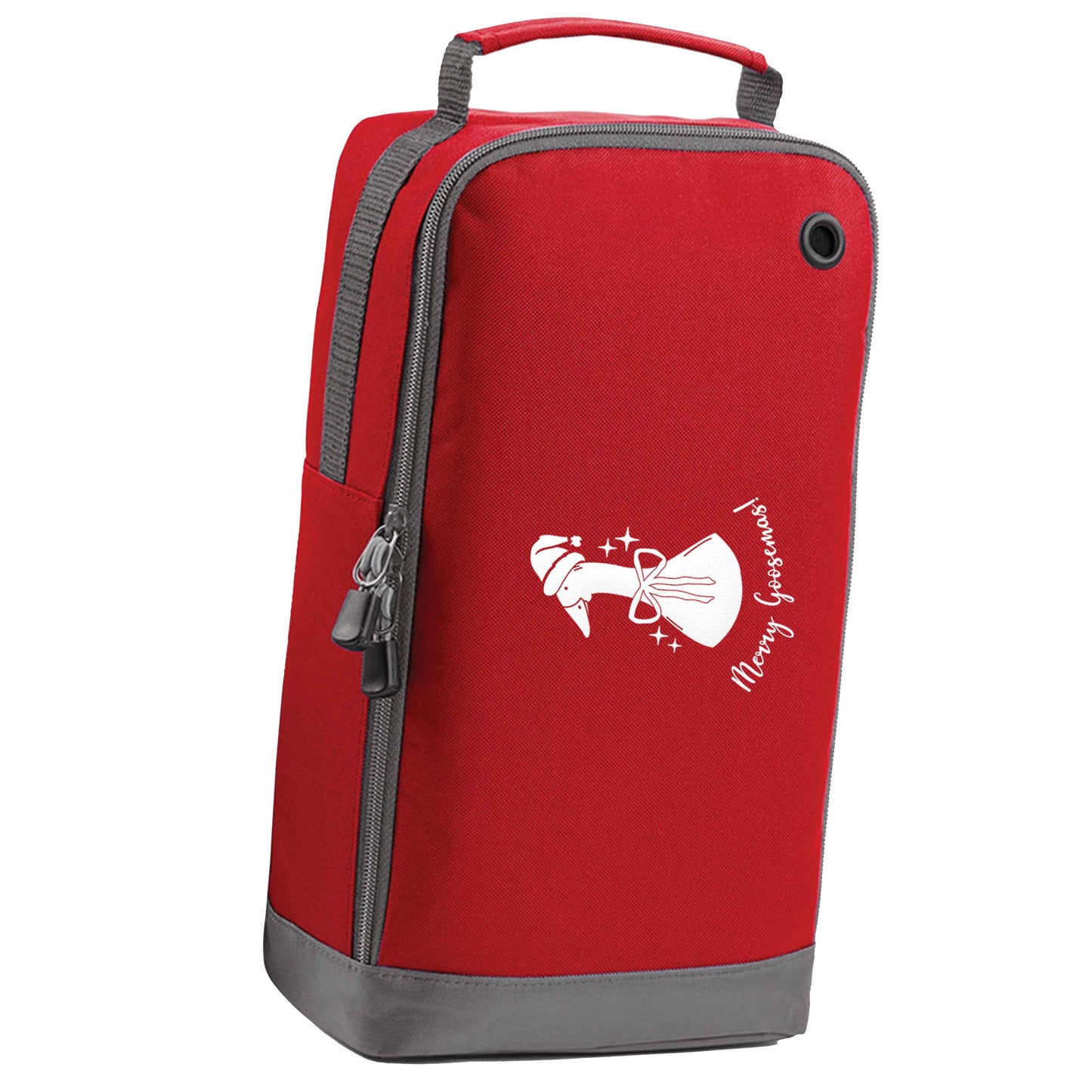 Merry goosemas red sports shoe bag vertical print