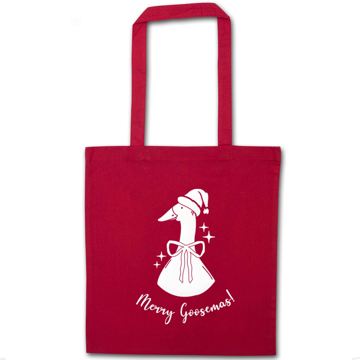 Merry goosemas red tote bag