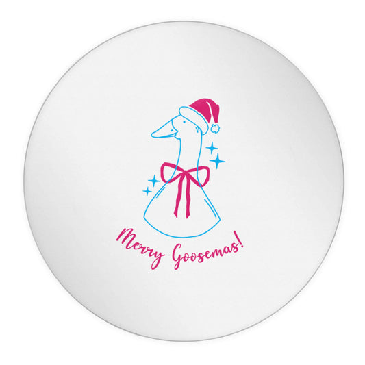 Merry goosemas 24 @ 45mm matt circle stickers