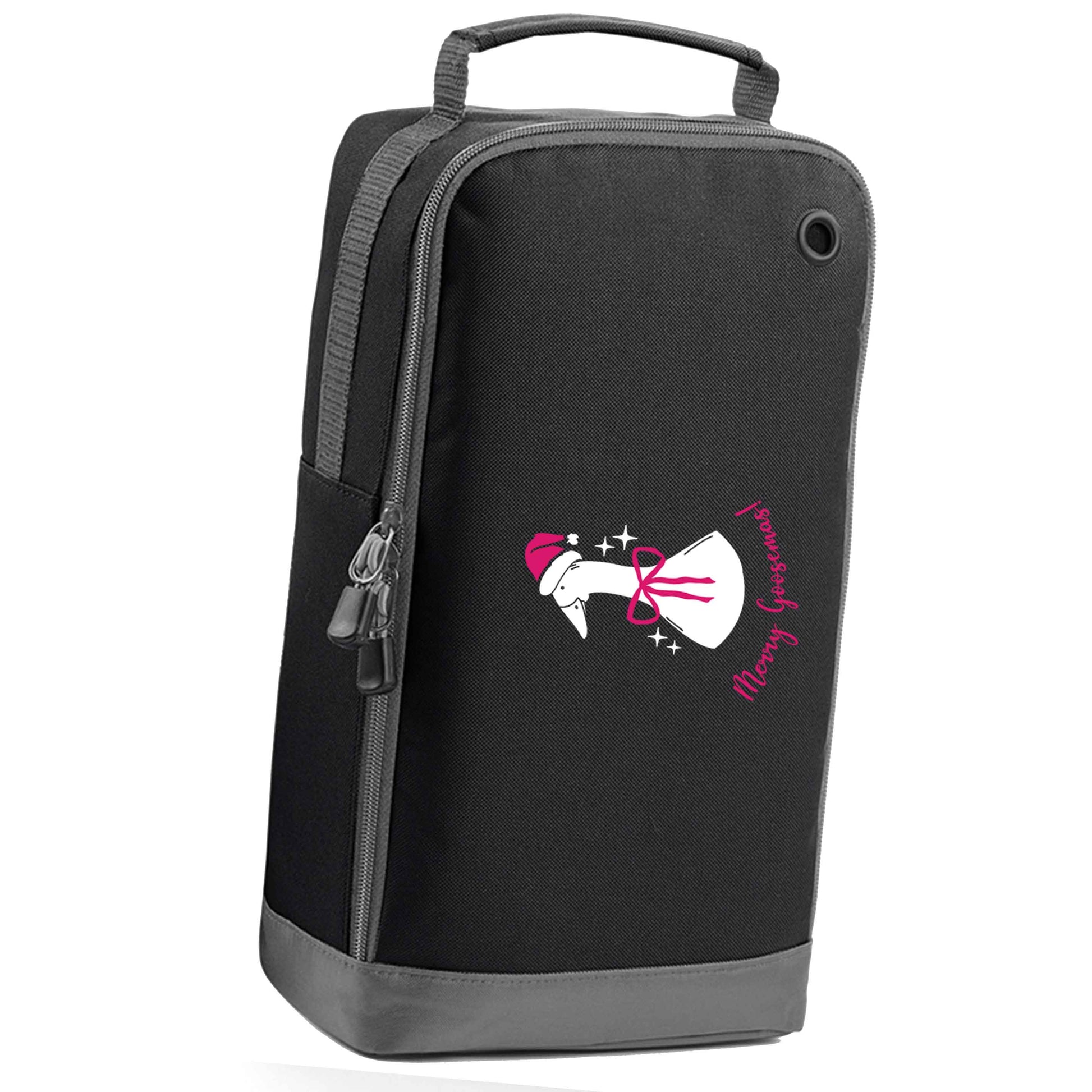 Merry goosemas black sports shoe bag horizontal print