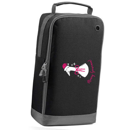 Merry goosemas black sports shoe bag horizontal print