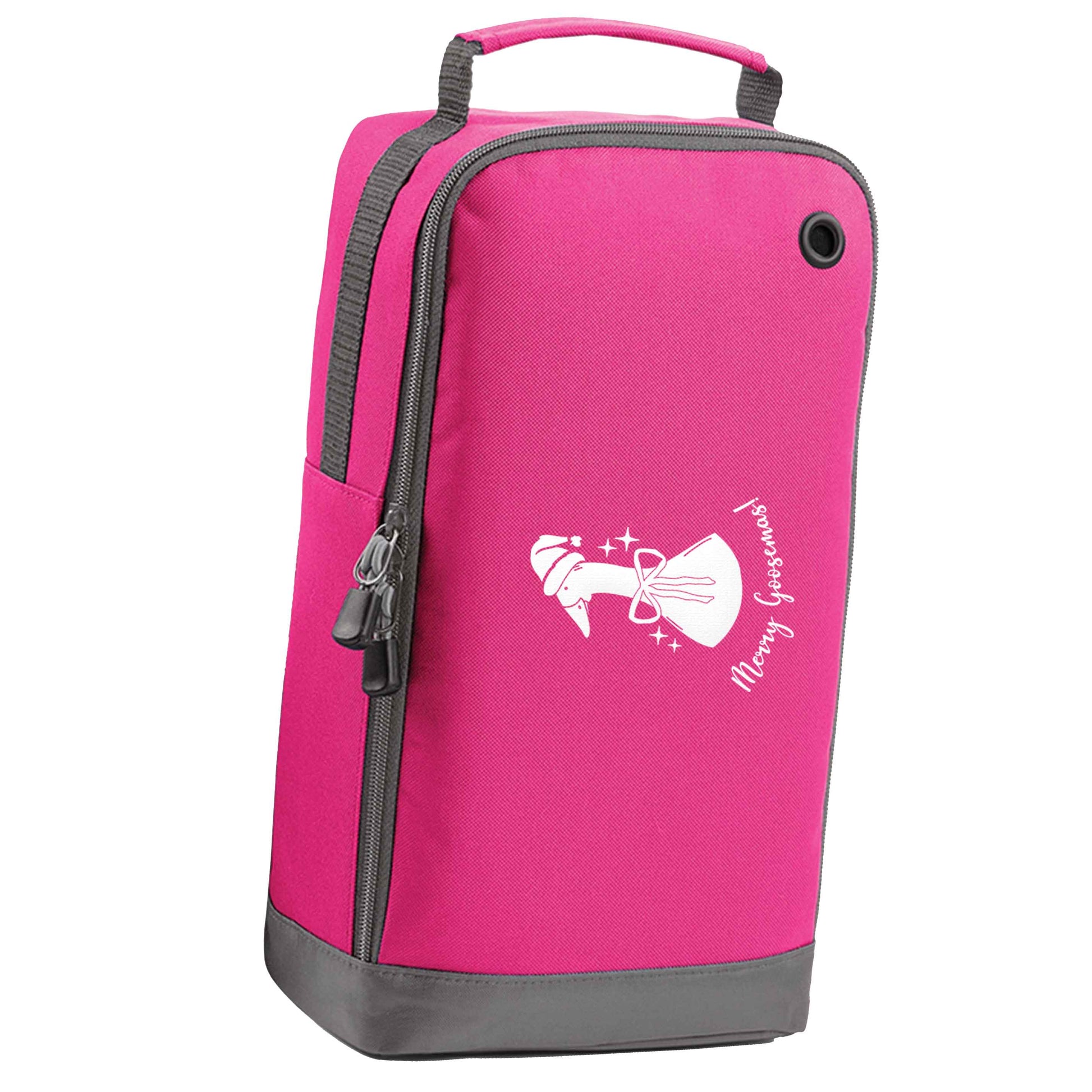 Merry goosemas pink sports shoe bag horizontal print