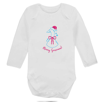 Merry goosemas baby bodysuit long sleeved white 6-12 months