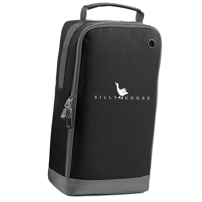 Silly goose black sports shoe bag vertical print