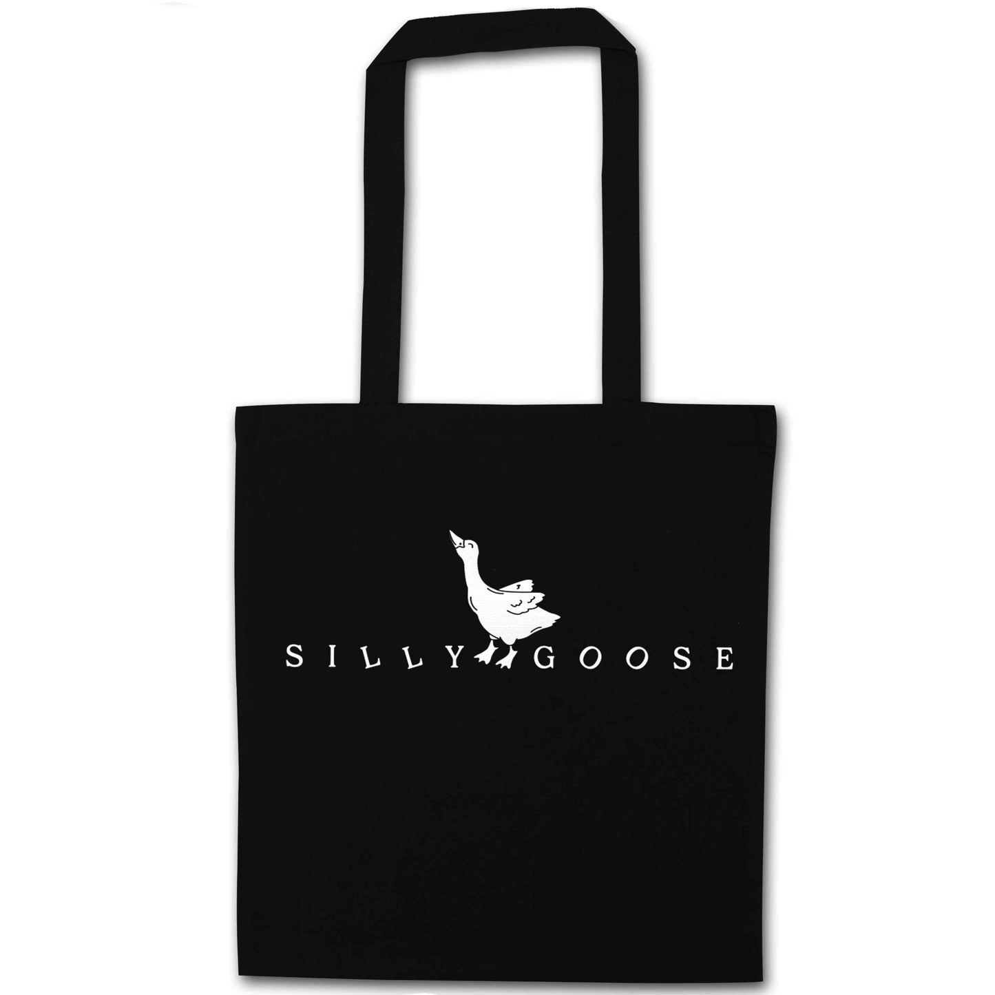 Silly goose black tote bag