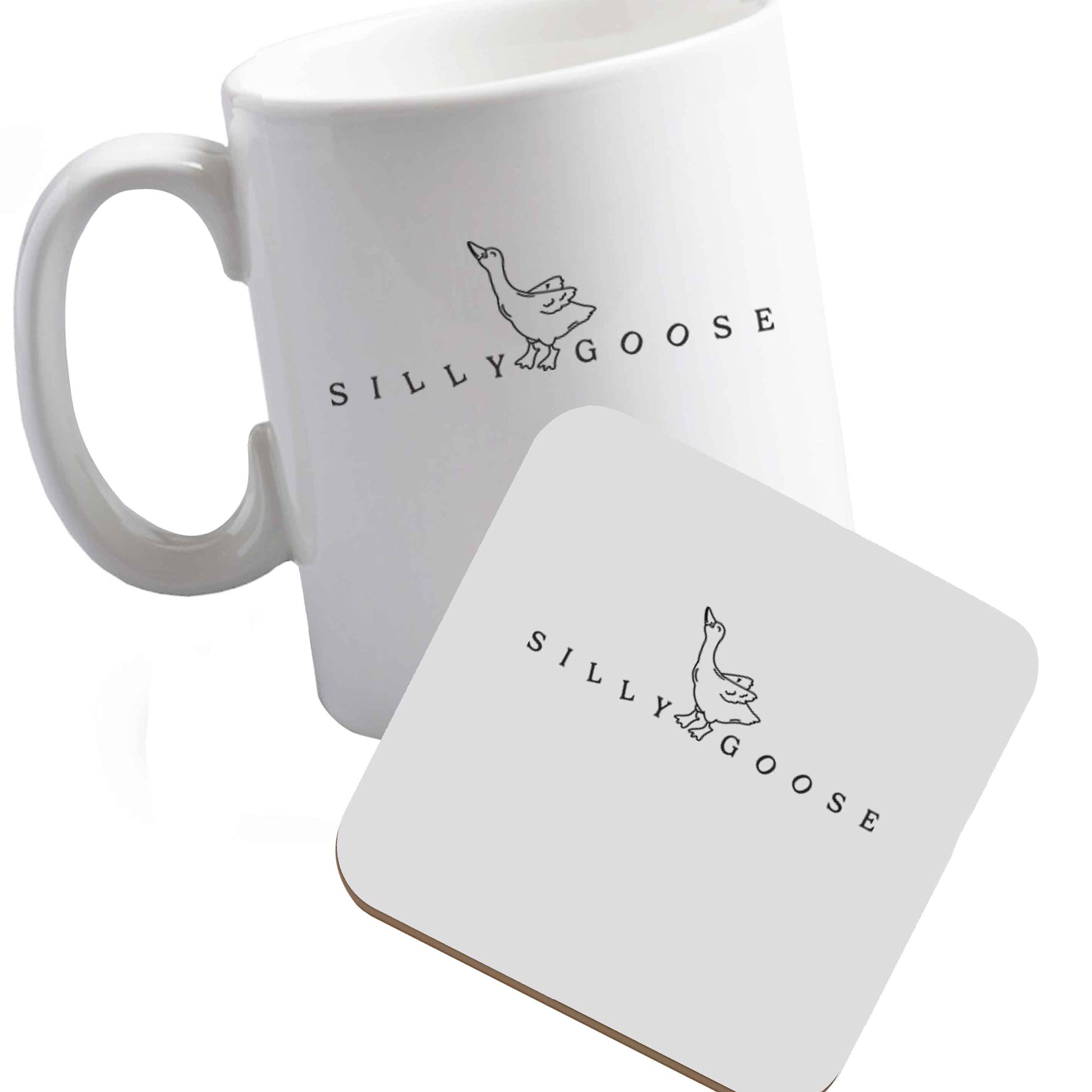 10 oz Ceramic mug and coaster Silly goose both sides