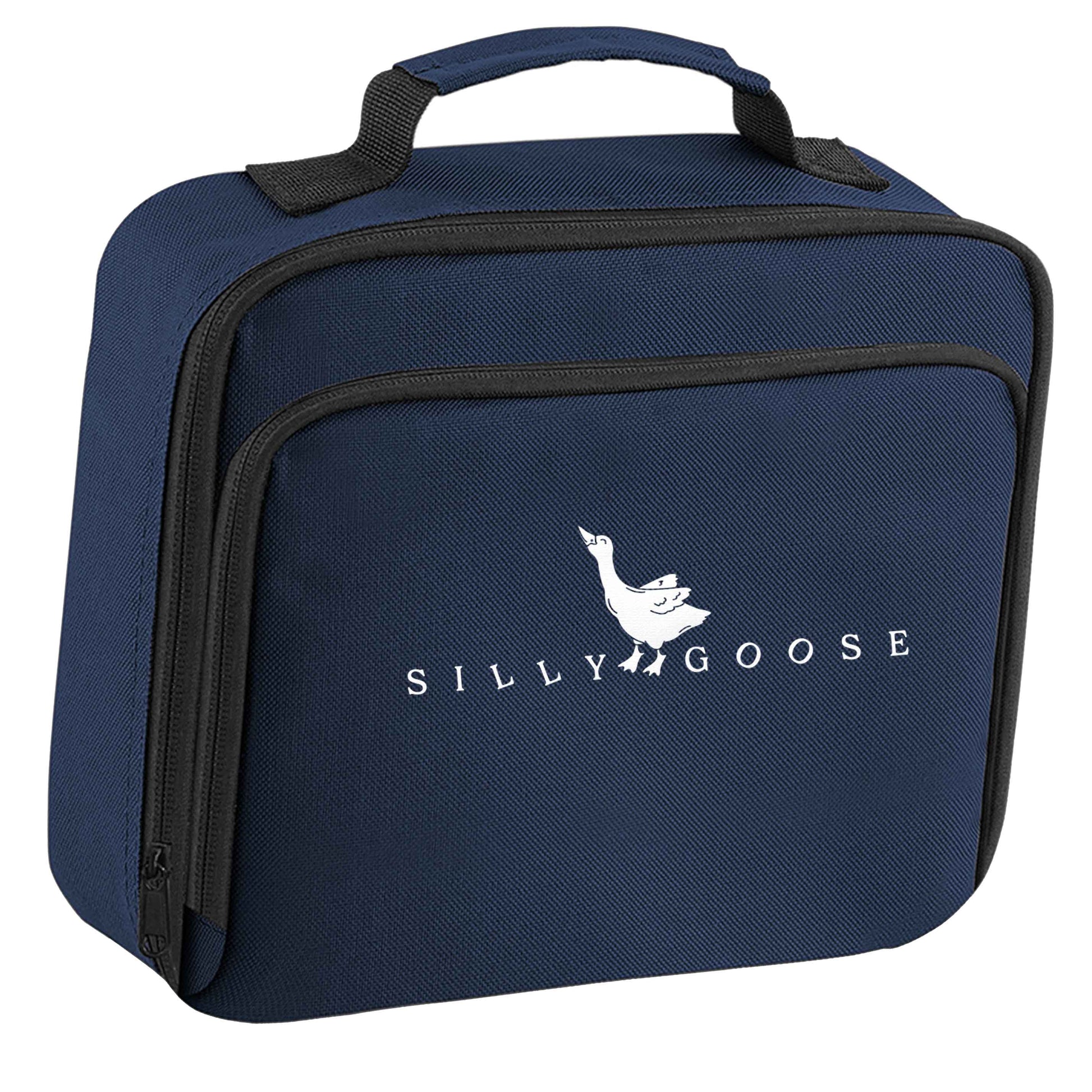 Silly goose insulated navy lunch bag cooler