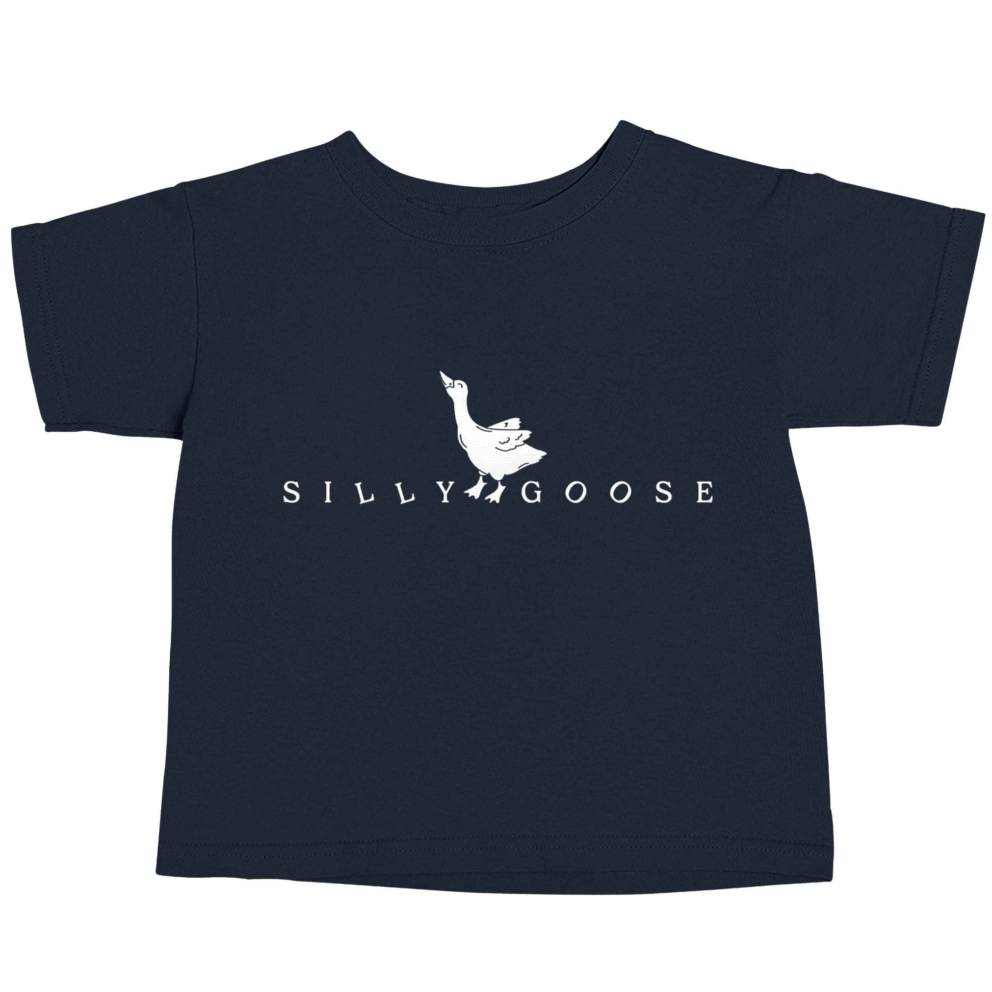 Silly goose navy baby toddler Tshirt 2 Years