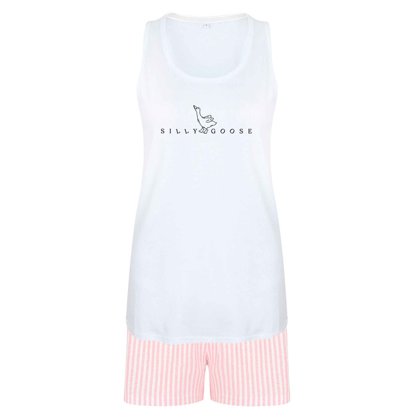 Silly goose size XL women's pyjama shorts set in pink 
