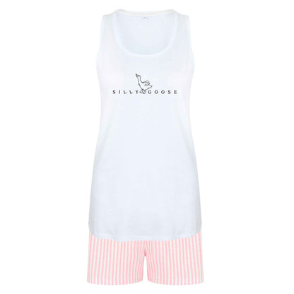 Silly goose size XL women's pyjama shorts set in pink 