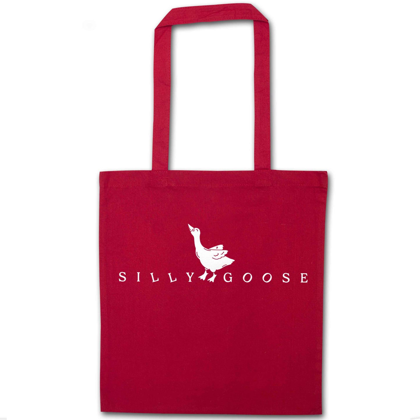 Silly goose red tote bag