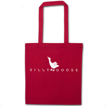Silly goose red tote bag