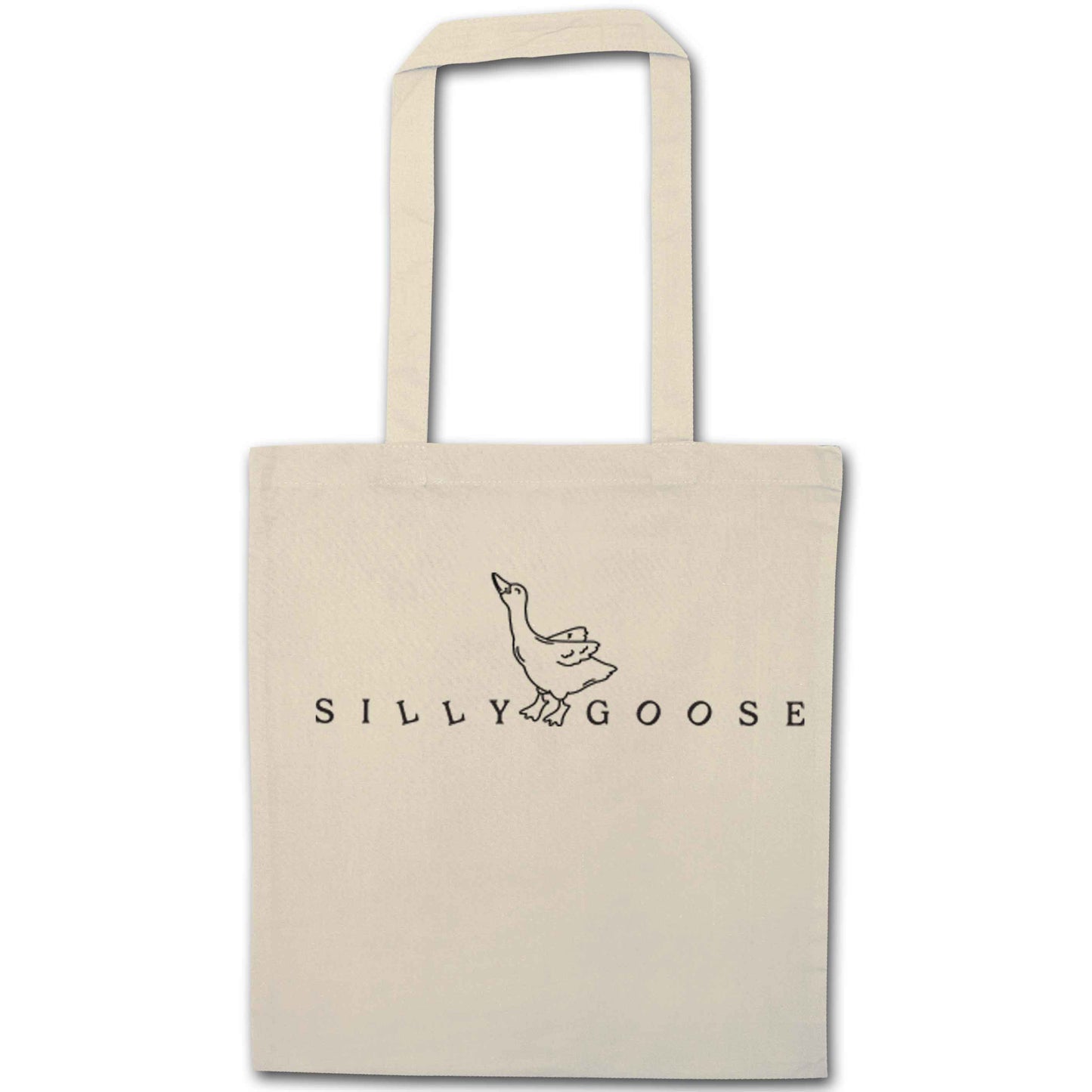 Silly goose natural tote bag