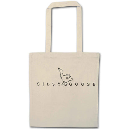 Silly goose natural tote bag