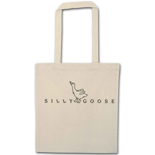 Silly goose natural tote bag