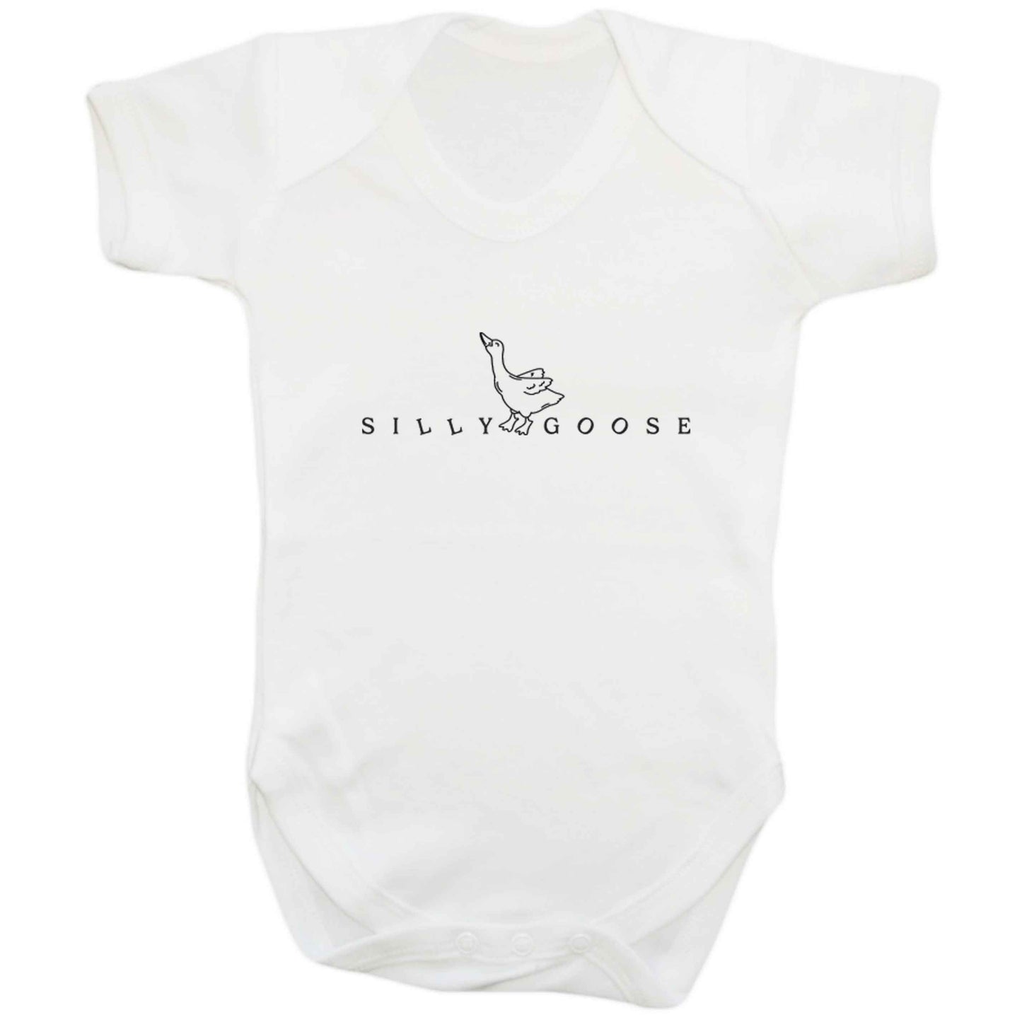 Silly goose baby bodysuit white 18-24 months
