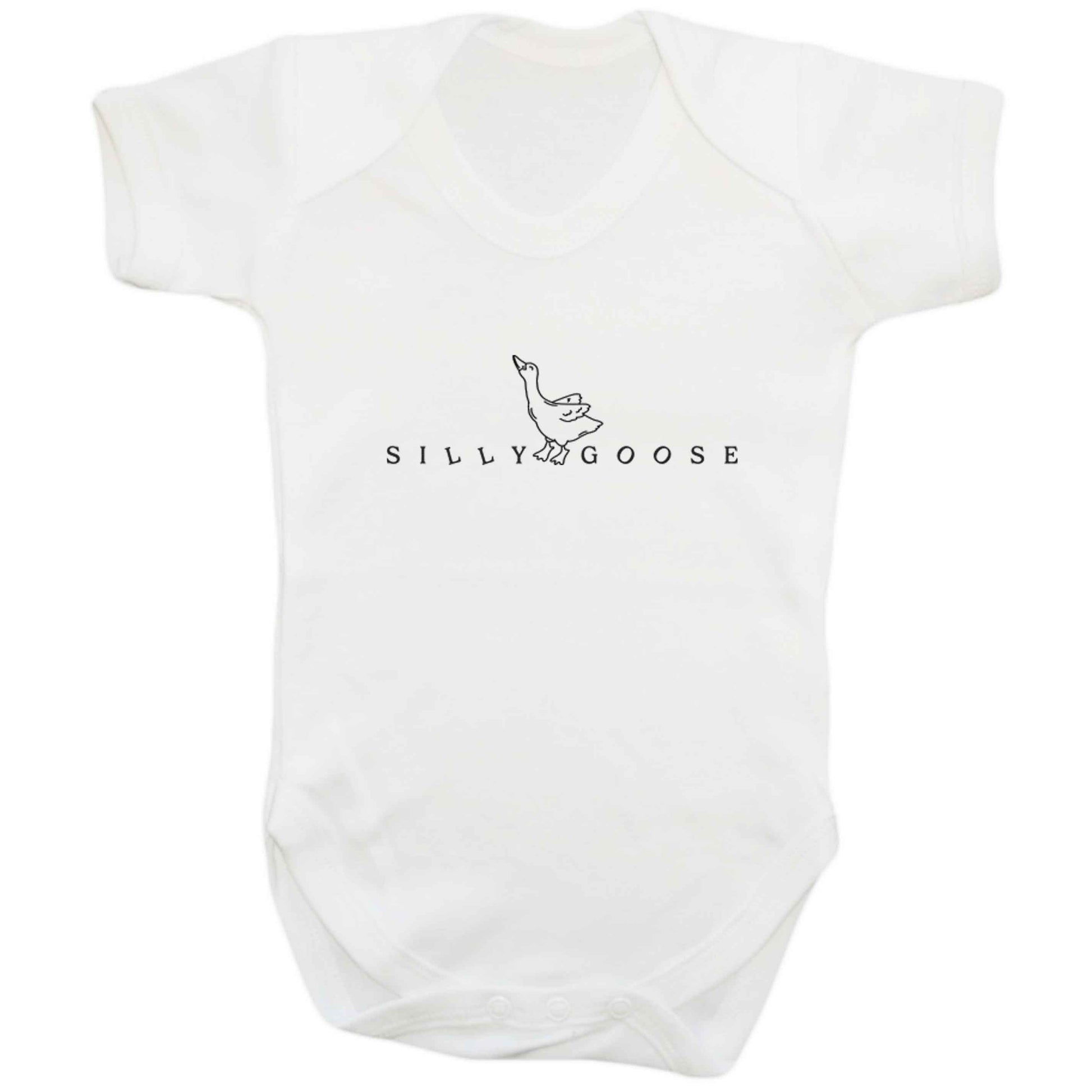 Silly goose baby bodysuit white 18-24 months