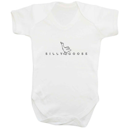 Silly goose baby bodysuit white 18-24 months