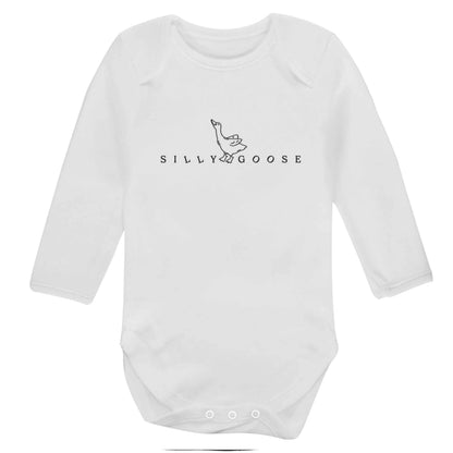 Silly goose baby bodysuit long sleeved white 6-12 months