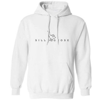 Silly goose adults unisex white hoodie 2XL
