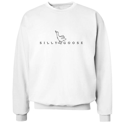 Silly goose adult's unisex white sweater 2XL
