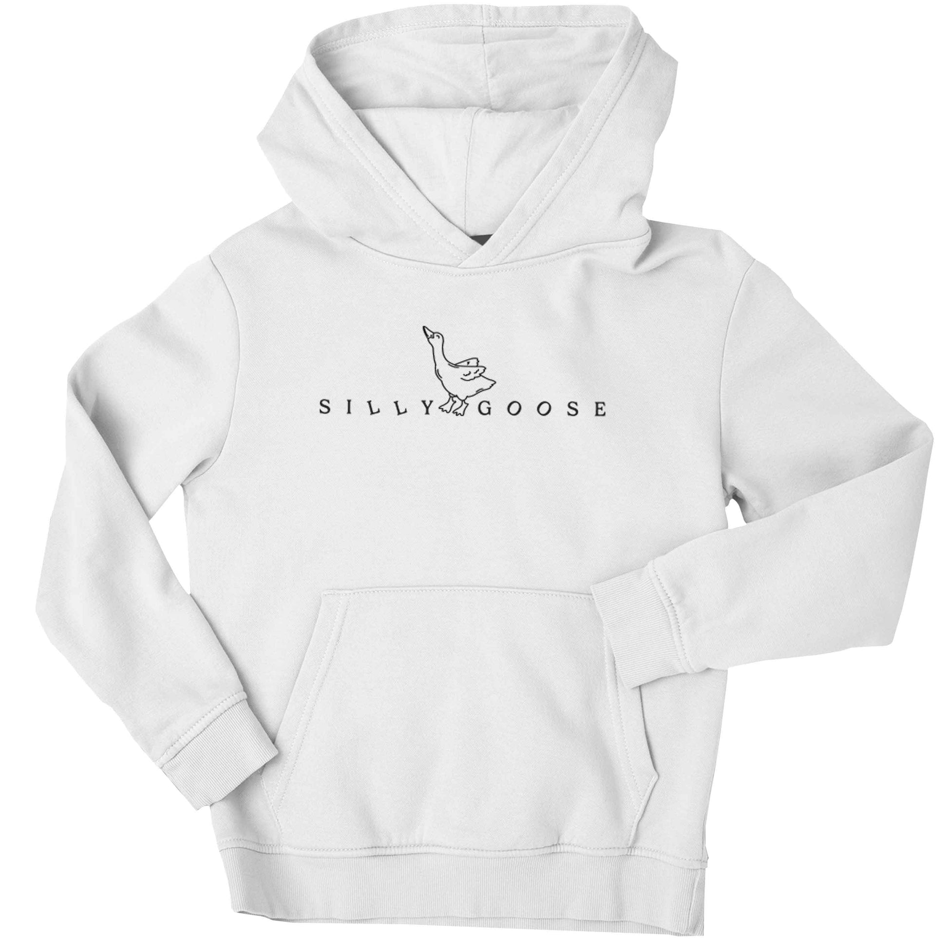 Silly goose children's white hoodie 12-13 Years