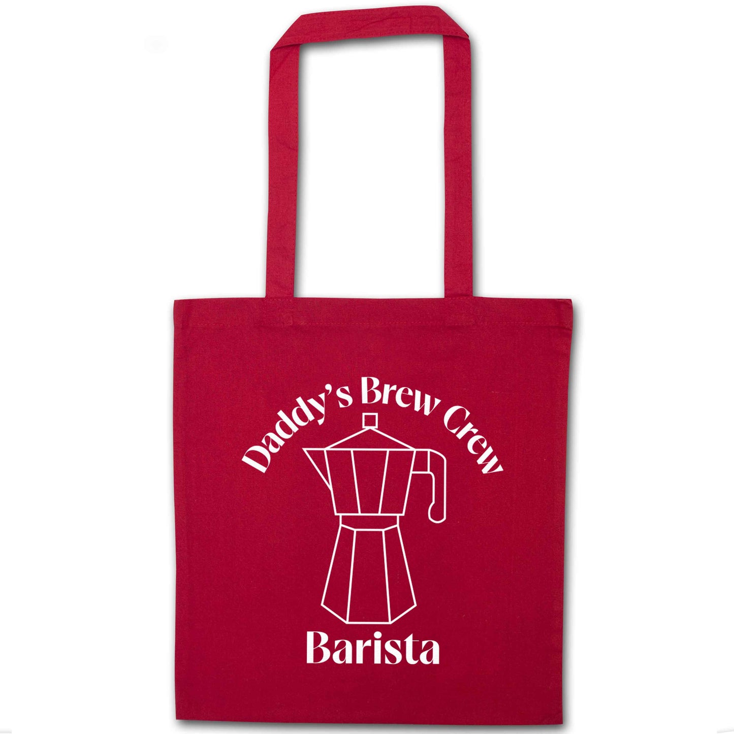 Daddy's brew crew red tote bag