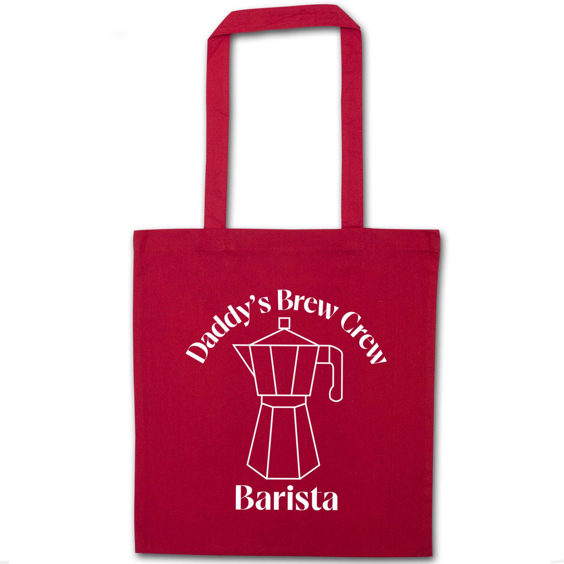 Daddy's brew crew red tote bag