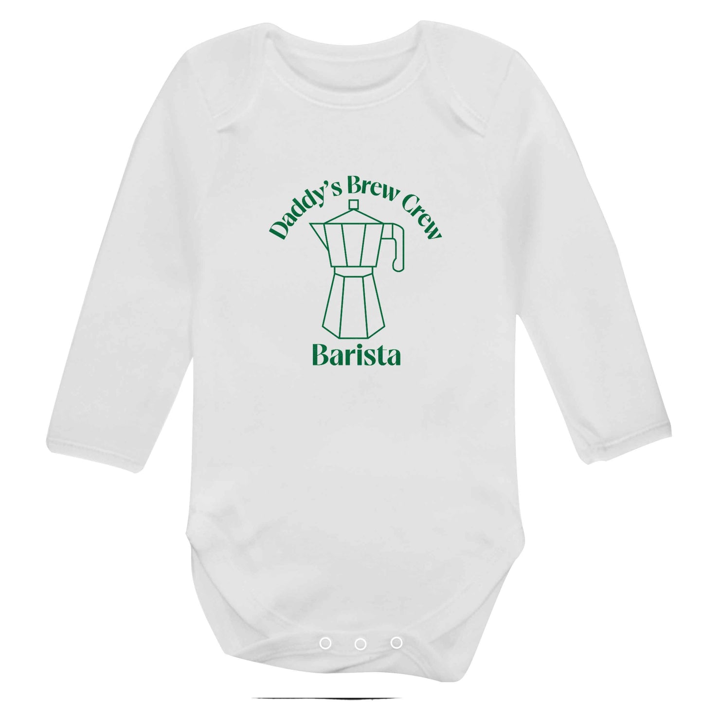 Daddy's brew crew baby bodysuit long sleeved white 6-12 months