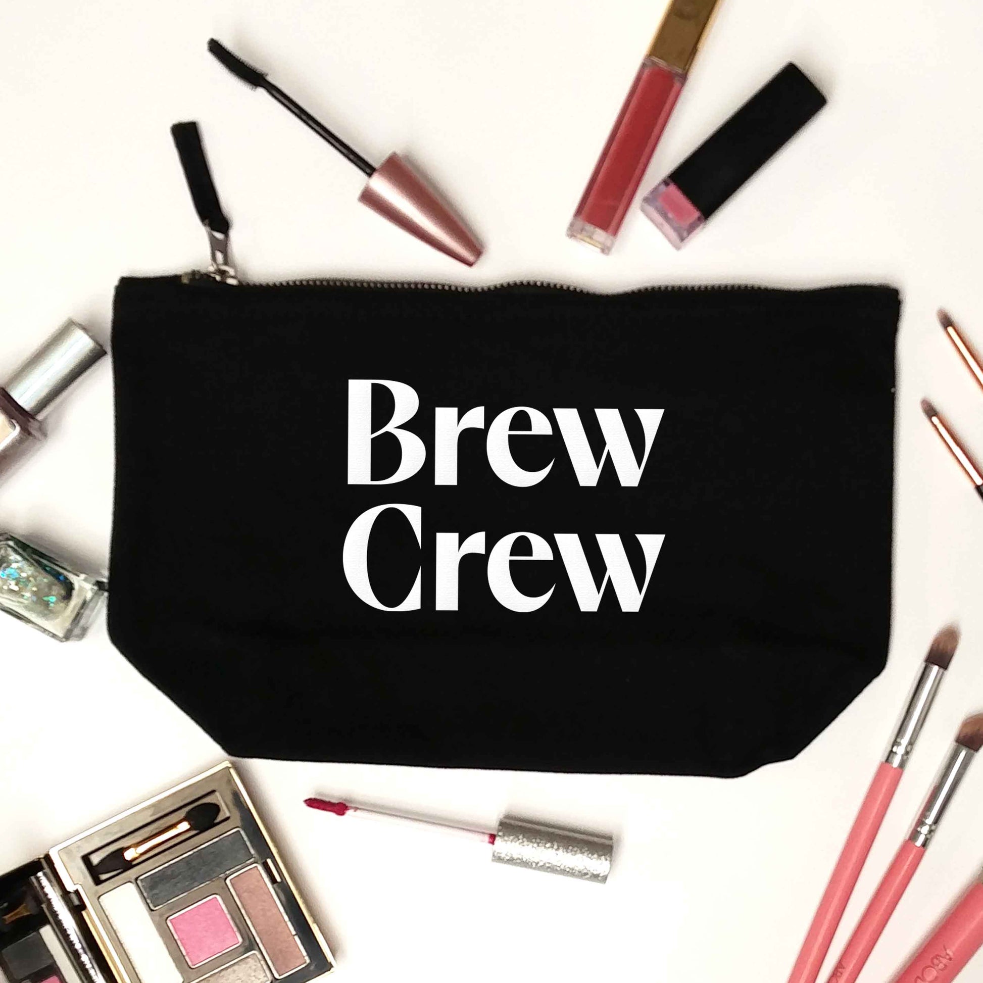 Brew crew black makeup bag