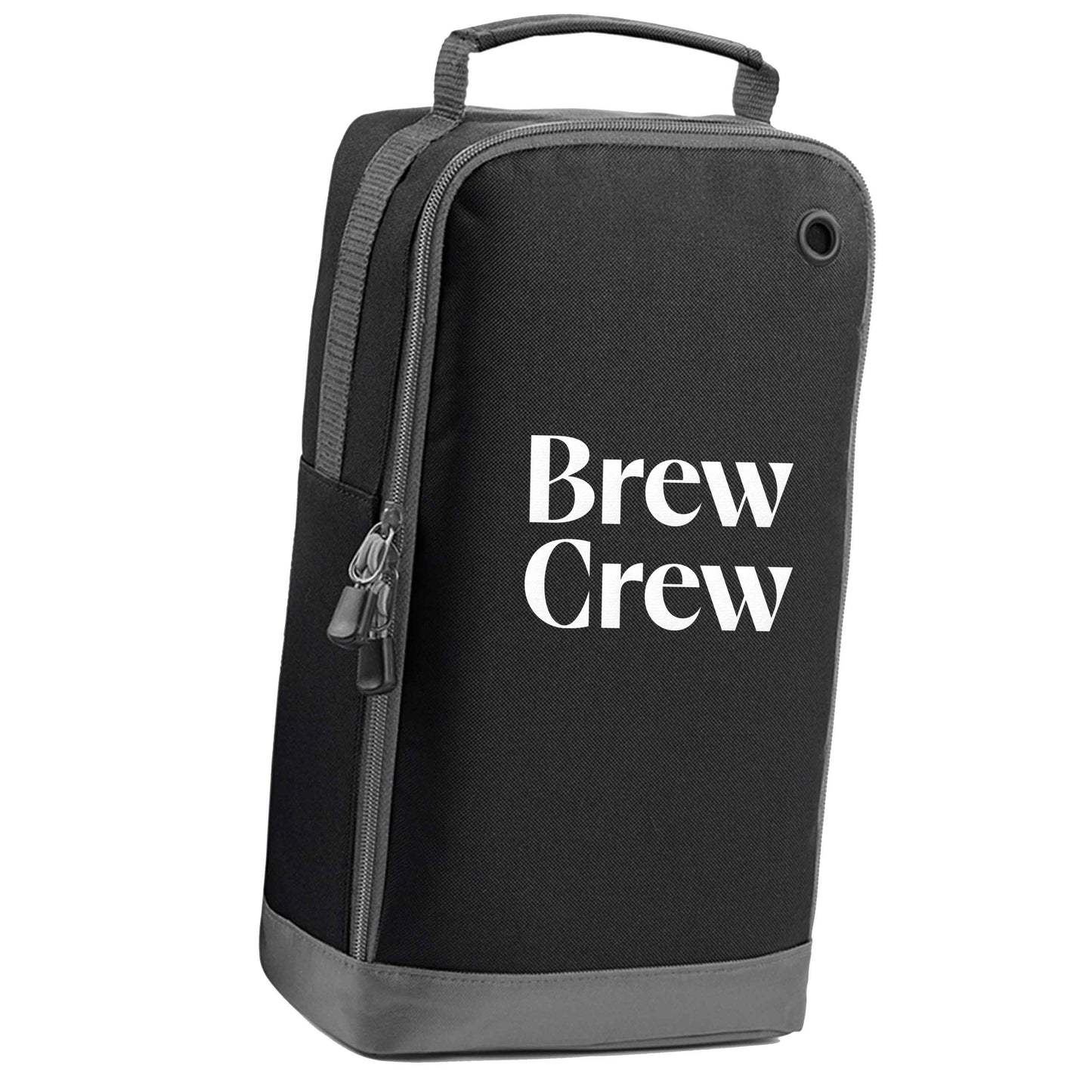 Brew crew black sports shoe bag vertical print