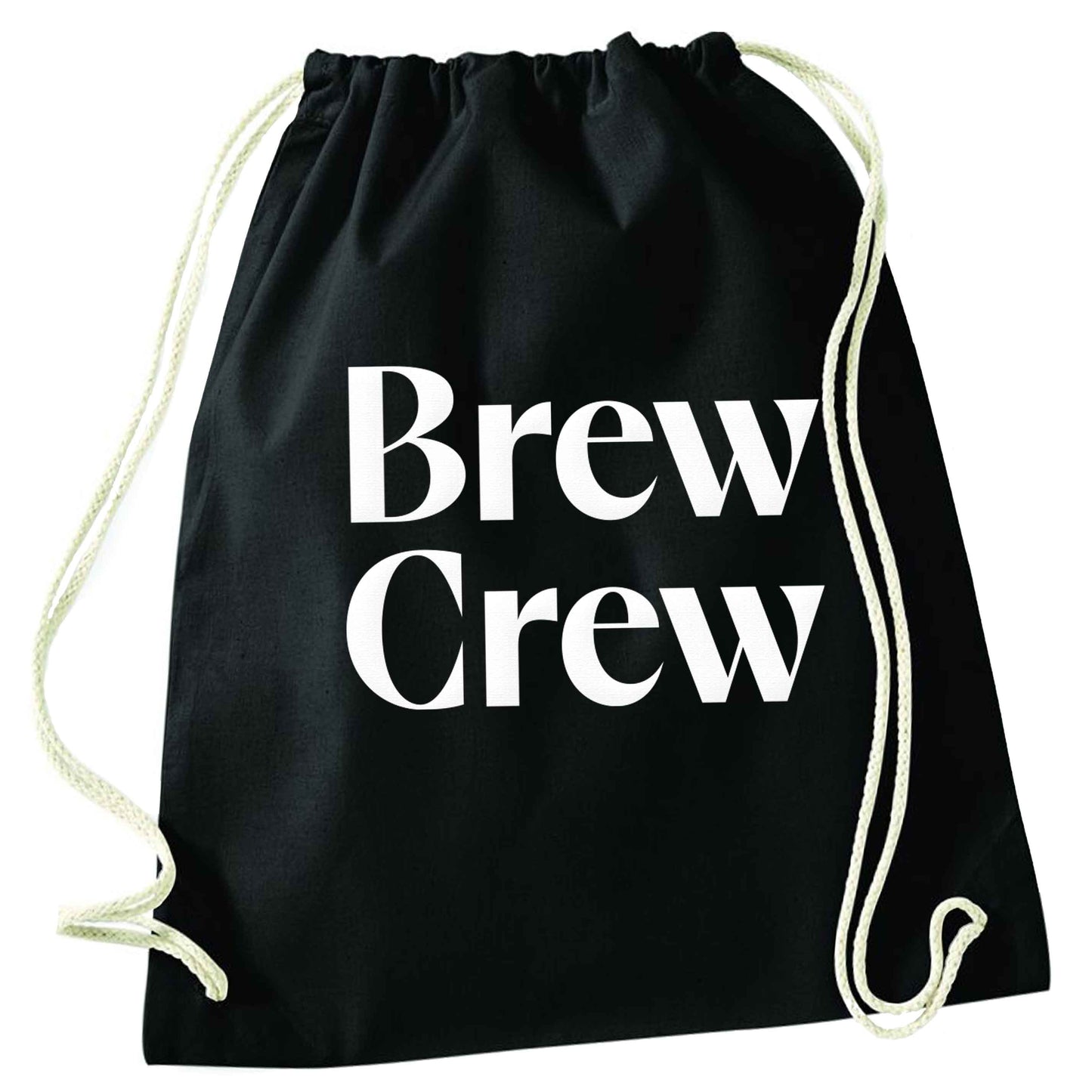 Brew crew black drawstring bag