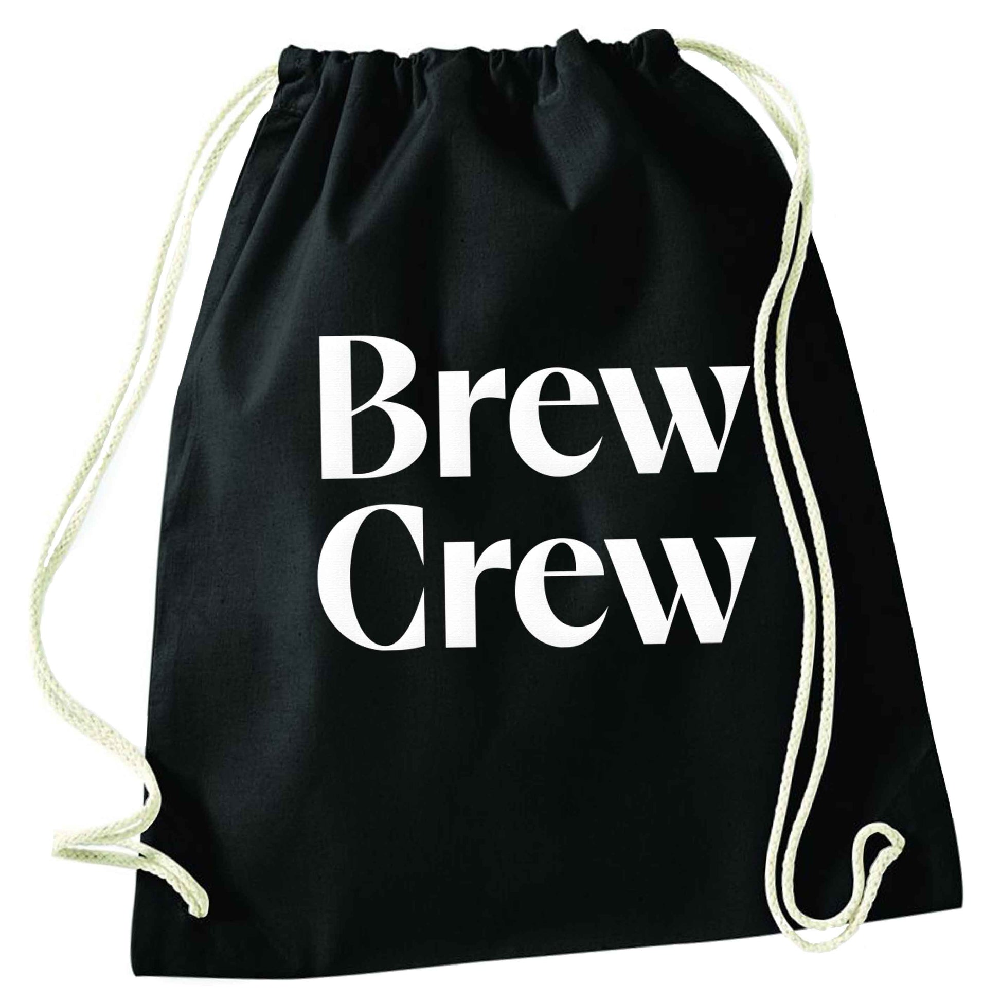 Brew crew black drawstring bag