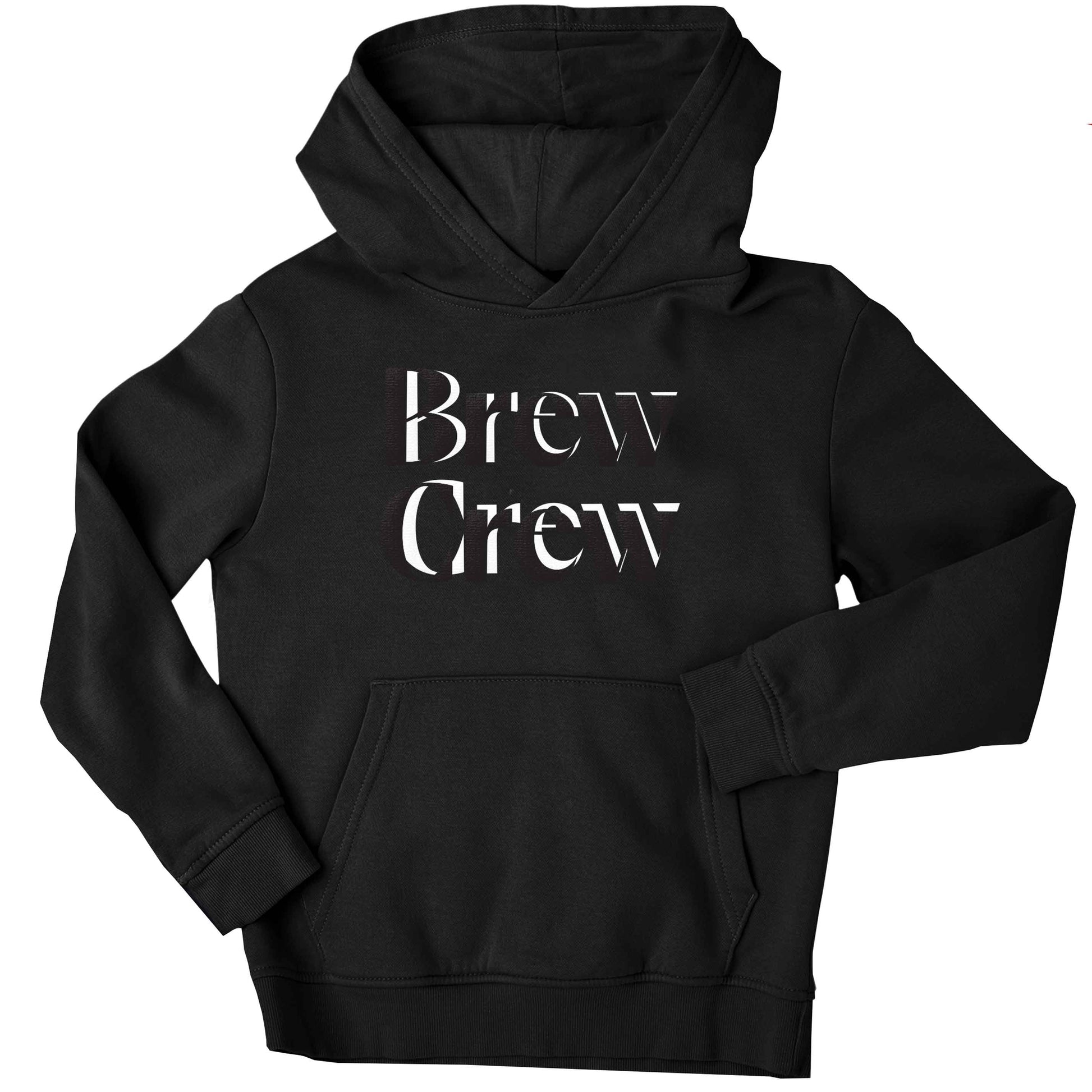 Brew crew children's black hoodie 12-13 Years