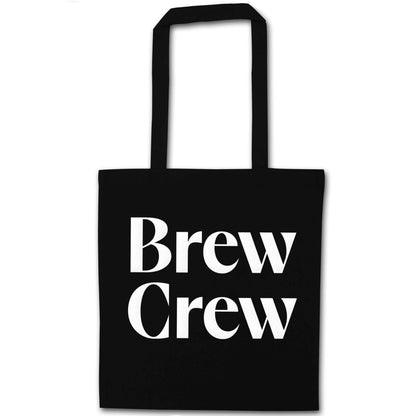Brew crew black tote bag
