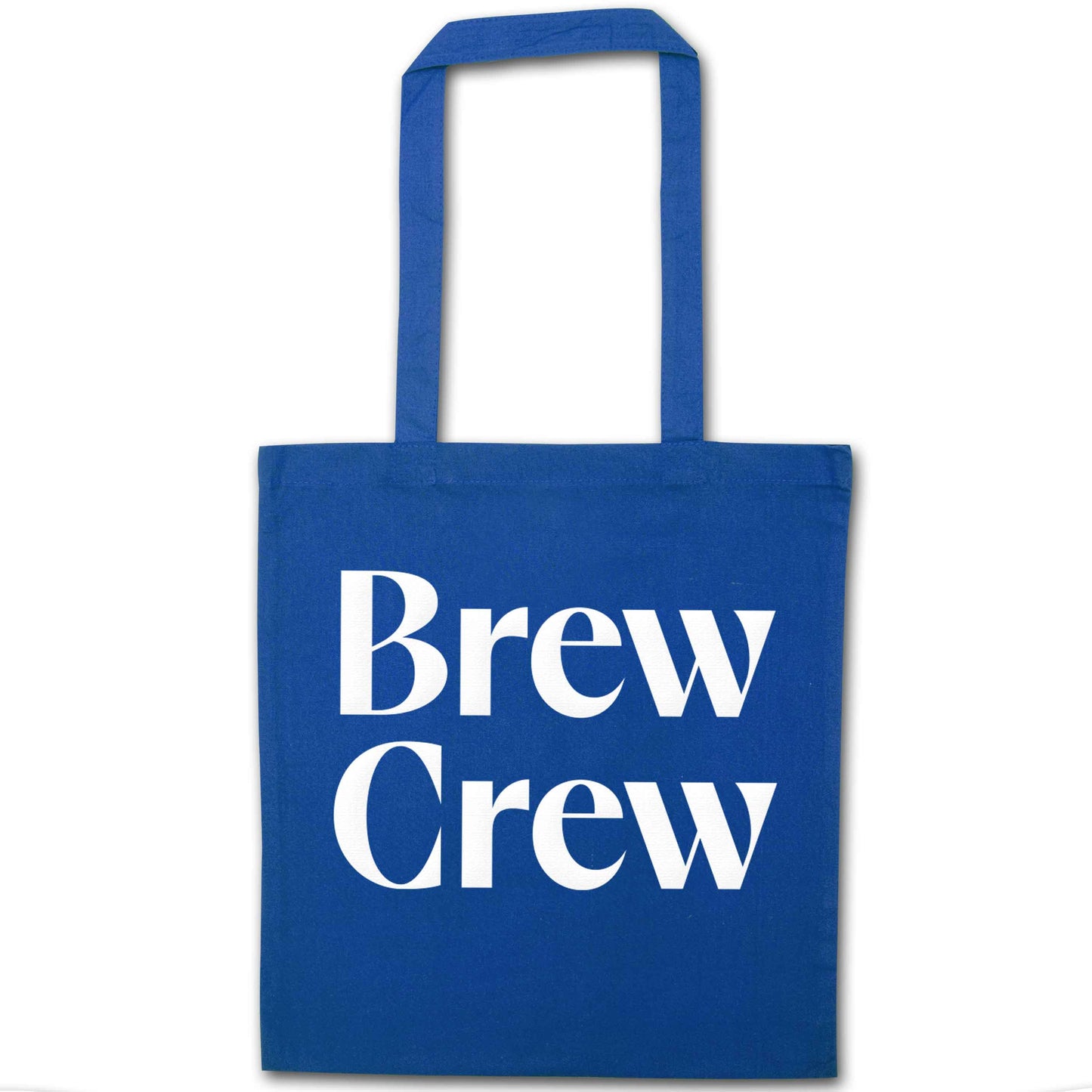 Brew crew blue tote bag