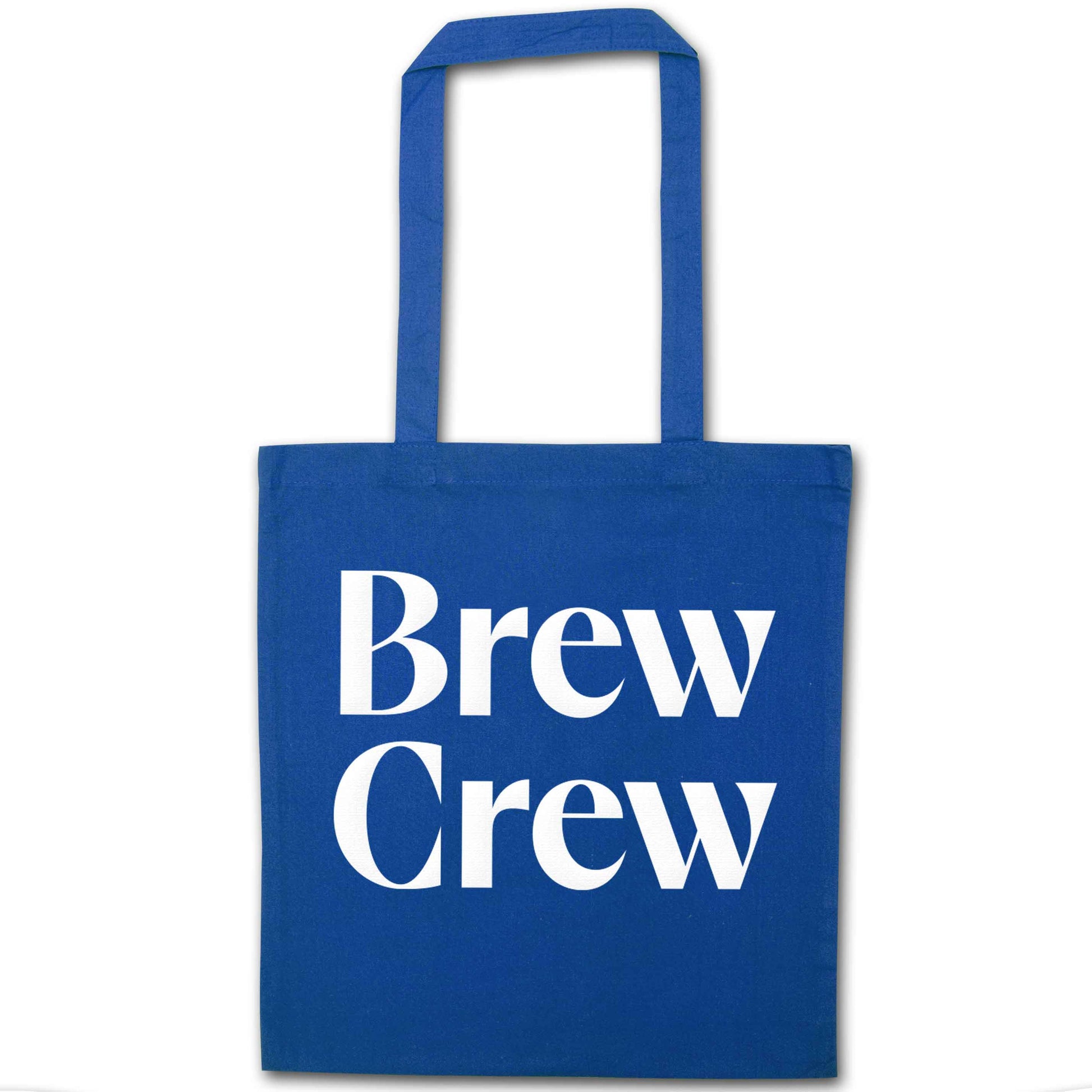 Brew crew blue tote bag