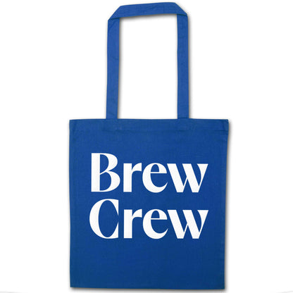 Brew crew blue tote bag