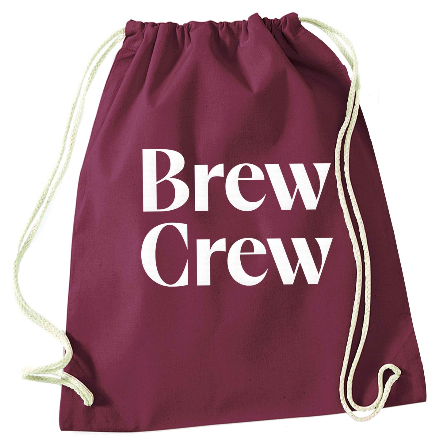 Brew crew maroon drawstring bag